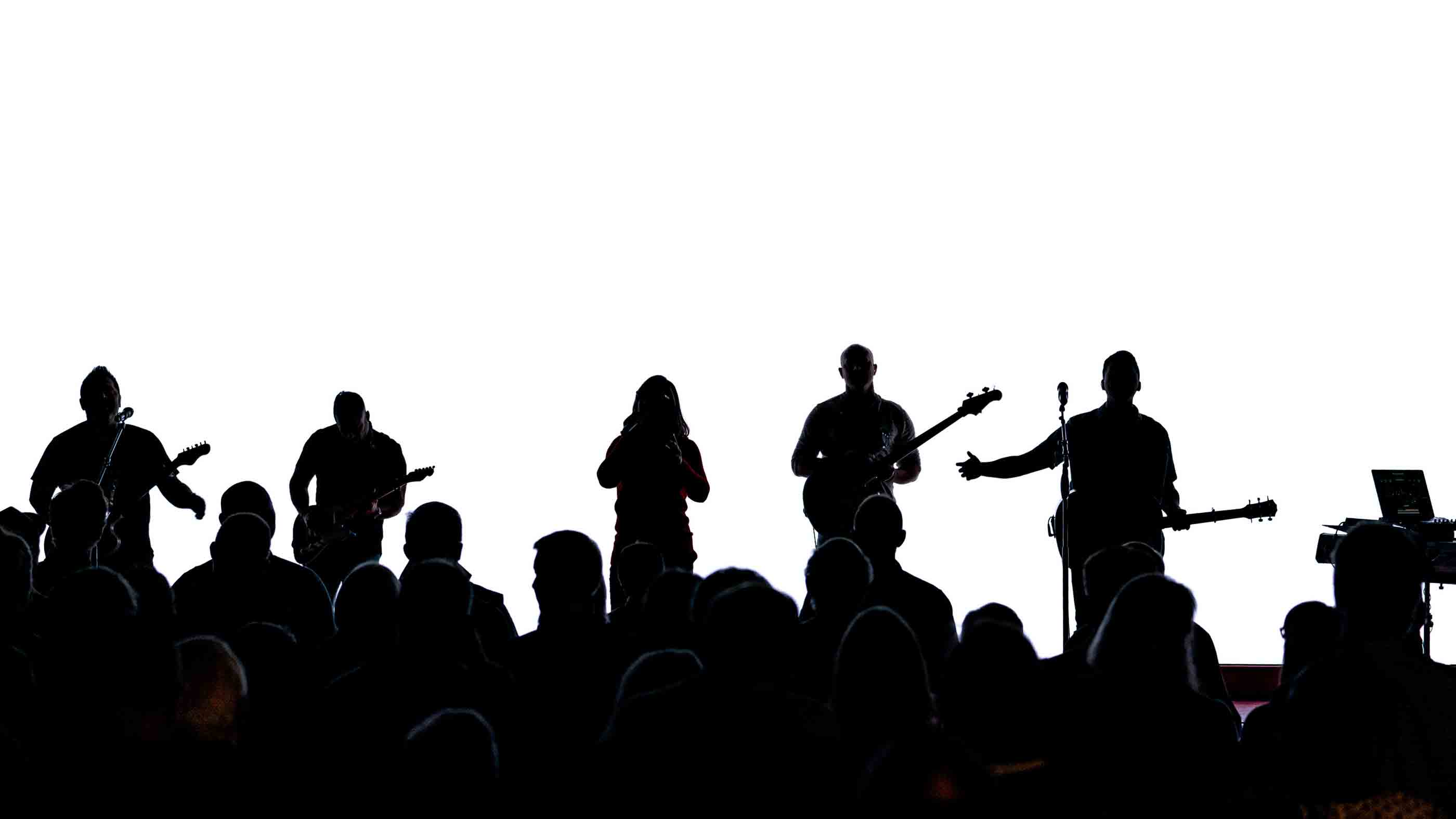 Musicians in silhouette